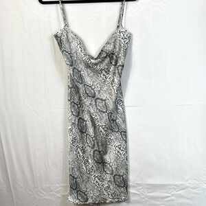 Steele Silk Mini Dress Size XL Snake Print Adjustable Straps New With Tags